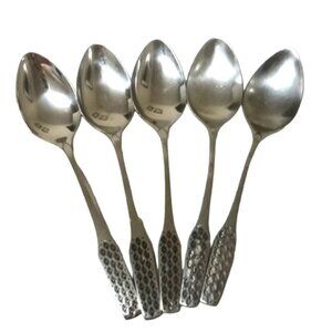 Vintage 1970s Viners 'Shape' Stainless Steel Table Spoons Set‎ of 3 & 2 Misshape